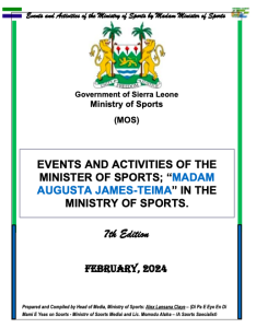 Activities of Minister 
